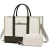 LOVEVOOK Laptop Tote Bag for Women 15.6 Inch, Structured Work Bag with Clutch, Teacher Briefcase with Padded Compartment & Cup Holder, Computer Purse for Office Business Travel