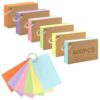 Lovppy 600PCS Index Cards,3x5 Inches Colored Flash Cards with Ring, Punched Lined Flashcards Ruled Index Cards Notecards Study Cards Heavy Note Cards for Studying, Learning, School, College