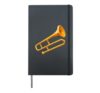 Low Poly Trombone Hardcover Journal, Black
