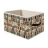 LRWHDFW Vintage Book Lovers Storage Bins, Retro Bookish Foldable Closet Organizers Storage Basket Toybox for Reading Corner Room Library Bedroom Bathroom Home Clothes Toys Books