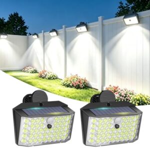 lsledsus Solar Motion Sensor Outdoor Clip Lights, 2-Pack IP65 Waterproof