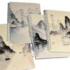 LUAONI 4Pcs College Ruled Notebook 100 Pages 80gsm Wide Lined Twin Coil Binding Journal Paper Note Book 14x20cm for Writing