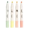 LUAONI 4Pcs Fluorescent Highlighters Smooth Glides Fluorescent Marker Pen For Book Annotation School Projects And Work Notes