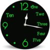 Lucidhisun English Number Word Silent Decorative Wall Clock 12 Inch