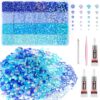 Luckbot 36000Pcs Pink Resin Rhinestones for DIY Bedazzling Kit, 5 Sizes Flatback Gems for Crafting Bedazzled Nail Art Supplies Decoration (Blue)