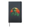 Lucky Biker Retro Sunset - Funny Shamrock St Patrick's Day Hardcover Journal, Black