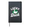Lucky Duck Shamrock Fun St Patrick's Day Humor Hardcover Journal, Black