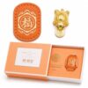 Lucky Turtle Wallet Charm, Feng Shui Coin Talisman with Leather Sleeve (1pc with orange box)