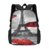 Luiumknz Eiffel Tower With Flying Umbrellas Large Capacity Multi-Purpose Outdoor Hiking Travel Backpack
