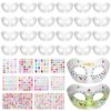 LUMINFLY 24-Piece Paper Mache Masks with Stick-On Gemstones, Blank Half-Face Art Masks, Self-Adhesive Jewels for Crafting, Party, and Cosplay