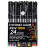 LUMINFLY 24 Colors Fineliner Pens Set, Thin Tip Markers for Art Illustration, Sketching, Watercolor Pens for Students, Acid-Free Ink, Quick-Drying, with Portable Case for Drawing and Outlining