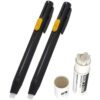 LUMINFLY Tailor's Chalk Pen Set, 2 Holders with 20 Refills, Black White Yellow, Fabric Marking Tools with 0.2 mm Fine Tip, Ink That Fades with Heat, High Hardness, for Sewing, Quilting, Dressmaking