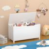 LunaThreads 2.7 cubic feet large toy box with 31.5''W x 13''D x 16.7''H size, perfect as toy chest, blanket chest and storage chest for toys, books, blankets