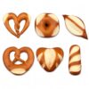 LUOZZY 6 Pcs Artificial Pretzel Bread Models Assorted Faux Baked Goods for