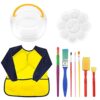 Luwecf 10Pcs Kids Painting Brushes Waterproof Smock DIY Art Supplies Water Bucket