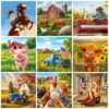 LuwoArte 9 Pack Country Farm Diamond Art Kits for Adults and Kids Beginners