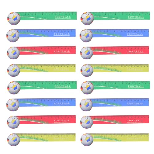 Luxshiny 20pcs Wooden Soccer Ruler with Rounded Edges and Accurate Measurement 7 Inch 18cm Lightweight Design Smooth Texture Educational Drawing Supply and Students Random Color