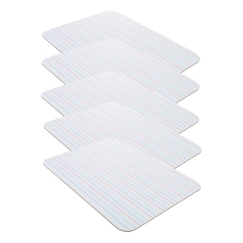 Luxshiny 5pcs Double Sided Dry Erase Board with Ruled Lines and Blank Side, 9x12 Inch High Density Board for Handwriting Practice, Reusable and Portable Whiteboard for Teachers and Students