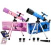 LUZSCO 2-Pack Kids Telescopes, Blue & Pink Purple, Ages 6-12