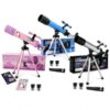 LUZSCO 3-Pack Kids Telescopes, Pink Purple, Blue & Silver, Ages 6-12