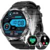 LVHOP Military Smartwatch for Men, 1200mAh Battery, Top-Mounted Flashlight