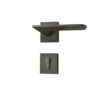 LVOBKUKQA Door Lock Indoor Bedroom Modern Household Magnetic Silent Handle Split Black Gray Wooden(F Magnetic 35-50mm)