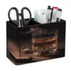 LYDSKGEQ Cigar & Whiskey Office Desk Pencil Pen Holder with 2 Slots