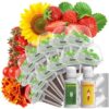 LYKOCLEAN Flower Fruit Seed Pods for AeroGarden, Ahopegarden, iDOO Hydroponics Growing System Indoor, 350 Seeds Including Dwarf Sunflower Bambino, French Marigold, Red Tomato, Red Strawberry (12-Pods)