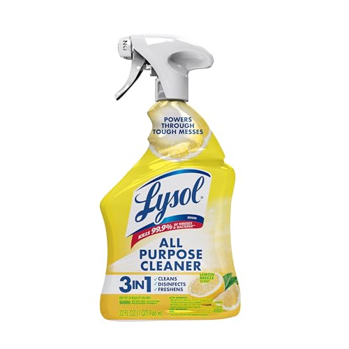 Lysol All Purpose Cleaner Spray, Multi-Purpose Disinfecting Spray, Kitchen & Bathroom Cleaner, Lemon Breeze Scent, 32 Fl Oz (Pack of 12)