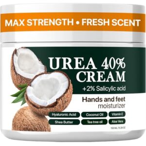 M-REDI Urea 40% Cream with 2% Salicylic Acid – Intense Moisturizer for Hands, Feet, Knees & Elbows - Enriched with Coconut Oil & Shea Butter - 5.29 Oz