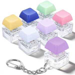 Mabor 6Pcs Keyboard Fidget Clicker Keyboard Fidget Keychain of 6 Colors Decompression Keycap Button Stress Relief Gifts for Adult Men Women to Relief Stress Pass Time