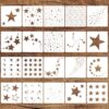 Mabor Star Stencil, 20 Pcs Reusable Painting Sheet for DIY Crafts Wood Wall