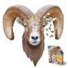 Madd CAPP Puzzles I AM Ram Animal Shaped 550 Piece Jigsaw Puzzle for Adults & Kids – Large Poster Size Floor Ram Puzzle – Unique Wildlife Educational Family Activity Gift for Men Women Teens