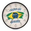 Made in Brasil Brazilian Wall Clock 9 Inch Decorative Battery Operated Silent Round for Badroom Livingroom