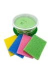 Ma+Facil Lavaplatos Dish Soap Paste, Lemon Scent, Grease-Cutting Formula, Cream Form with Sponge (4 Scouring Pad)