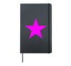 Magenta Star on Multiple Colours Hardcover Journal, Black