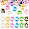 Magibeads 20Pcs Letter C Acrylic Beads Large Hole European Beads Iridescent