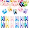 Magibeads 20Pcs Letter H Acrylic Beads Large Hole European Beads Iridescent
