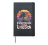 Magical Rainbow Psychedelic Unicorn Colorful Fantasy Hardcover Journal, Black