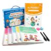 Magic Grooved Writing Practice for Kids,Reusable Grooved Writing Books,Kindergarten Workbooks Number Letter Tracing for Kids Age 3-8 Preschool Calligraphy