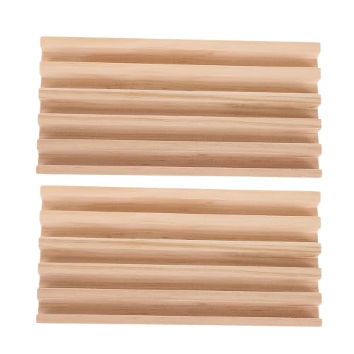 MAGICLULU 2pcs Wooden Domino Rack Stand for Organized Storage and Portable Convenience, Khaki Tile Holder for Play Sessions and Indoor Gatherings, Compact and Versatile Domino Accessories