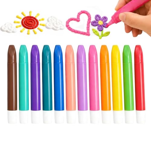 Magic Popcorn Pen - 12 Color 3D Bubble Marker Set, Heat Activated Art