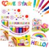 Magic Popcorn Puffy Pens,6/12-Color 3D Relief Art Pen Set for Paper Crafts