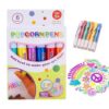 Magic Puffys Pens, 6PCS 3D Ink Children Colored Bubble Pens for Holiday