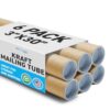 MagicWater Supply 3 x 30 Inch Kraft Mailing Tubes with End Cap - 6 Pack