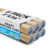 MagicWater Supply 3 x 36 Inch Kraft Mailing Tubes with End Cap - 6 Pack