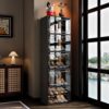 MAGINELS Shoe Rack,Expandable Shoe Cabinet Easy to Assemble. Shoe Storage with Door,Entryway, Closets, Hallway, and Bedroom.Accommodates Up to 32 Pairs of Shoes. (20 Pairs)