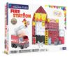 MAGNA-TILES Fire Station 50-Piece Magnetic Construction Set, The Original Magnetic Building Brand