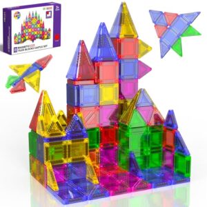 Magnetic Building Tiles Kids Toys, 100 PCS Travel Magnetic Tiles, STEM Educational Building Set Construction Toys for Kids Ages 3+, Portable Building Toys for Toddlers, Boys & Girls Birthday Gift