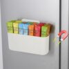 Magnetic Drink Packet Organizer Fridge Water Flavor Packet Holder with Removable Adjustable Divider, Multipurpose Space Saving Storage Container for Kitchen Pantry Cabinets and Bins
